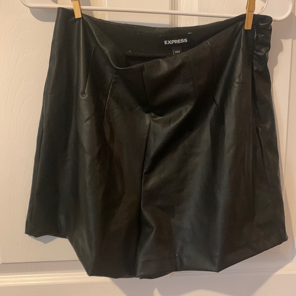 Faux leather shorts